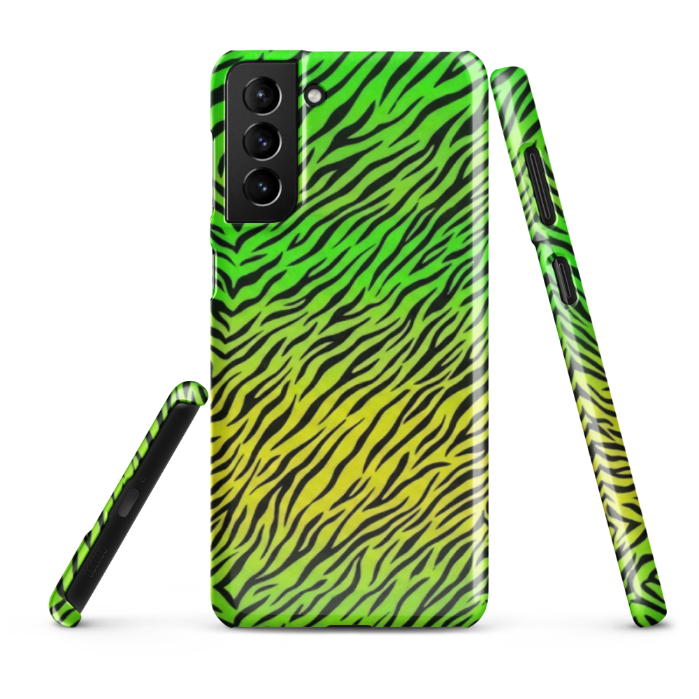 Green & Yellow  Zebra Print Snap Case for Samsung