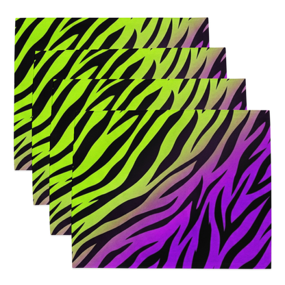 Zebra Print Neon green and purple y2k inspired Placemat Set (4)