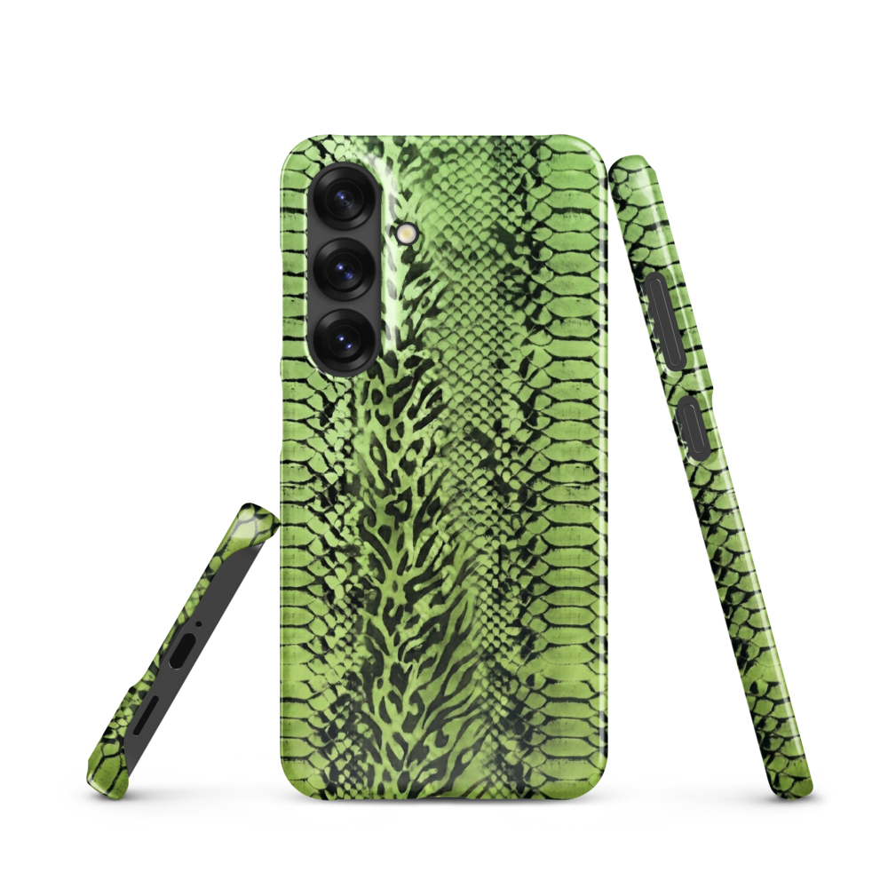 Green Snake Skin & Leopard Print Snap Case for Samsung