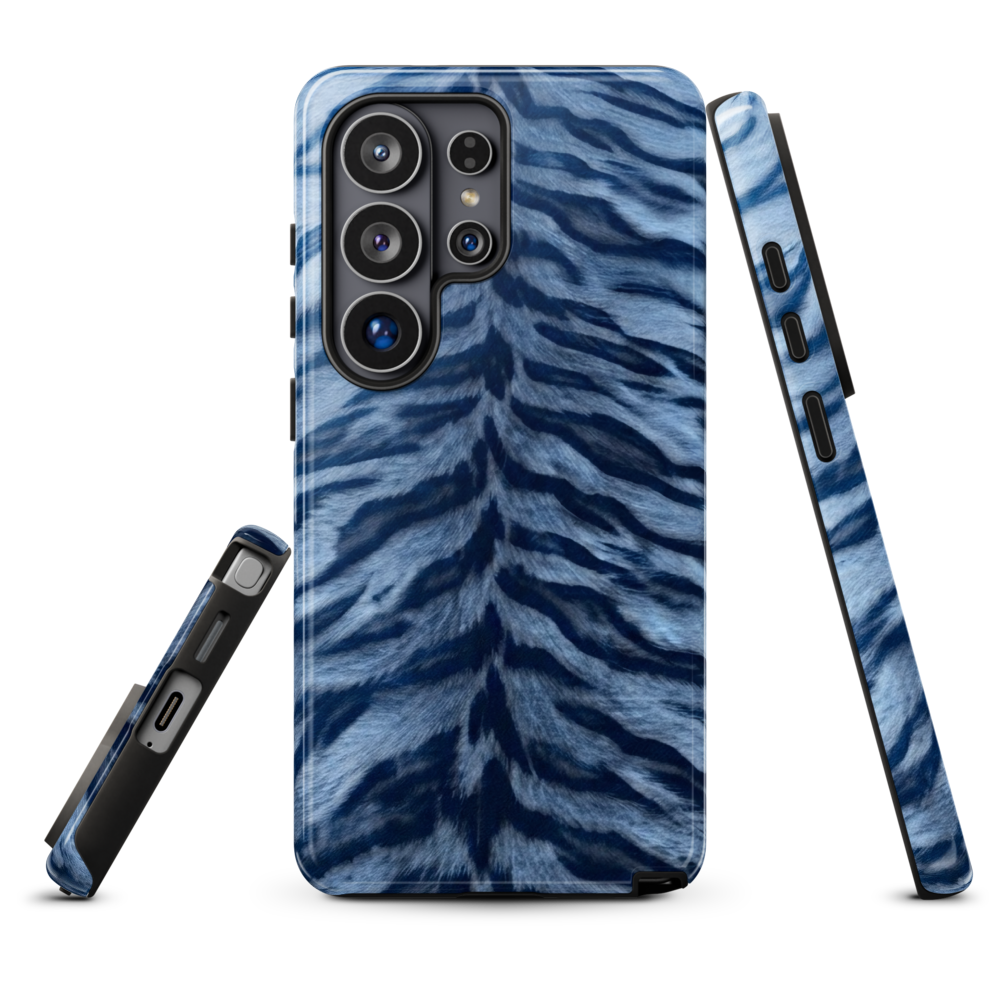 Blue Tiger Print Tough Case for Samsung