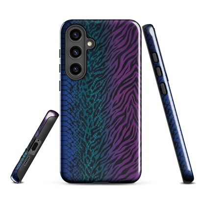 Blue to Purple Dark Snake Zebra & Leopard Print Tough Case for Samsung