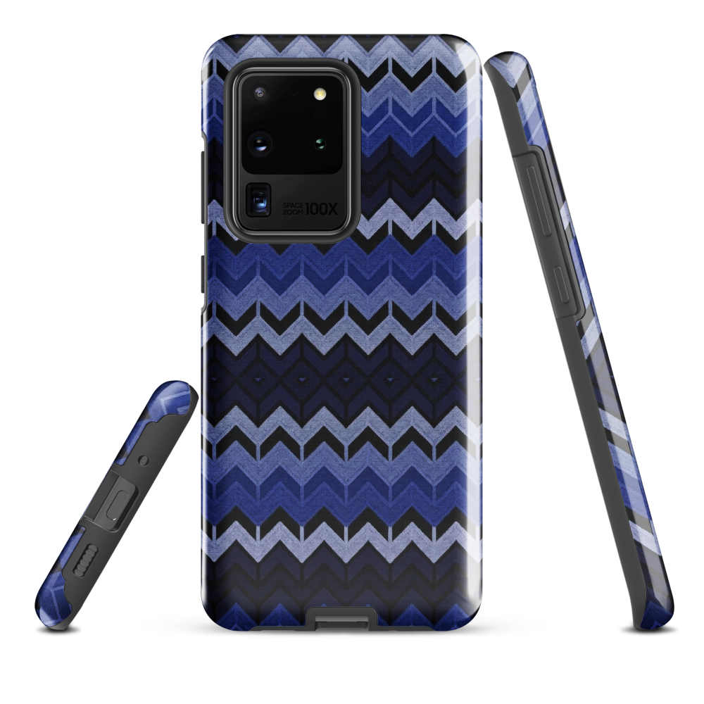 Blue Chevron Pattern Tough Case for Samsung