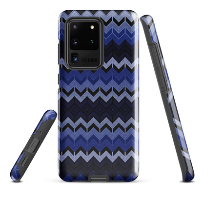 Blue Chevron Pattern Tough Case for Samsung