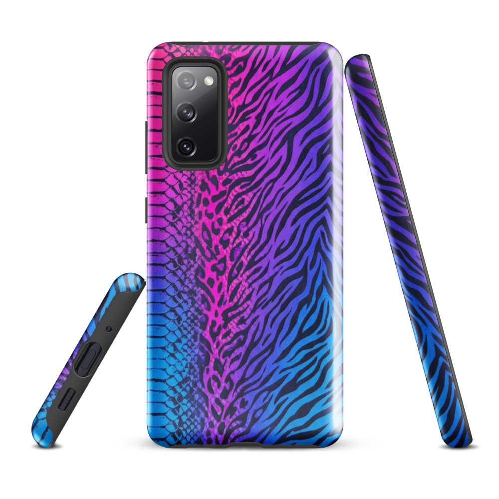 Hot Pink & Blue Snake Skin Zebra & Leopard Print Tough Case for Samsung