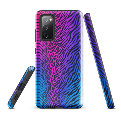 Hot Pink & Blue Snake Skin Zebra & Leopard Print Tough Case for Samsung