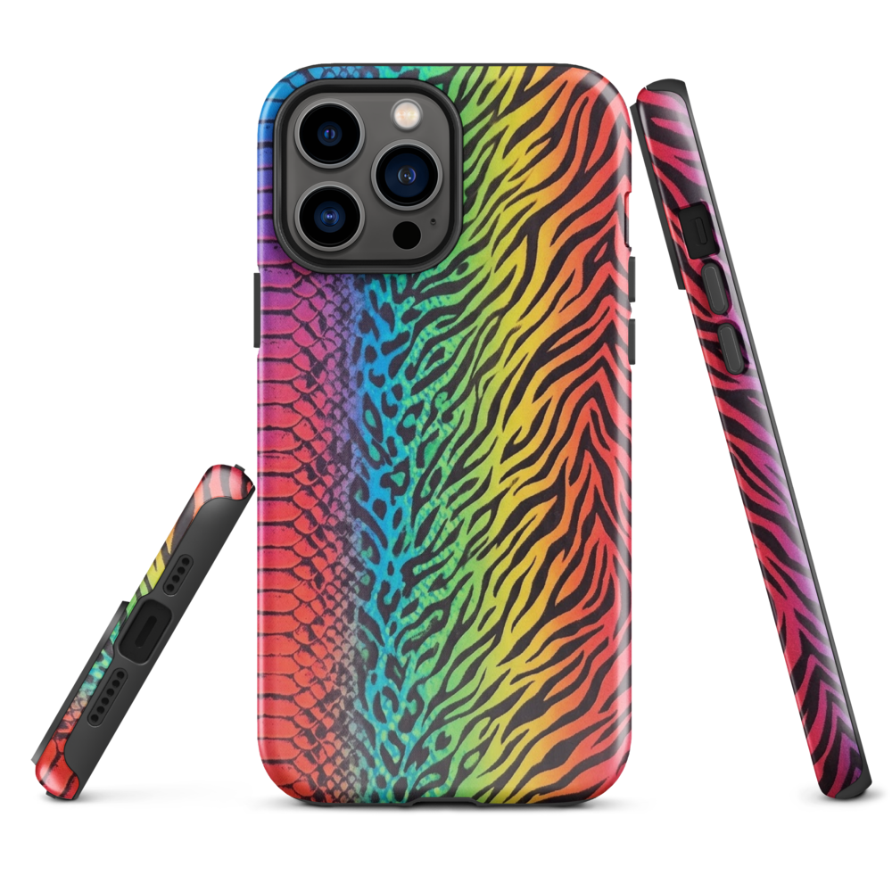 Vibrant Rainbow Snake Skin Leopard & Zebra Print Case for iPhone®