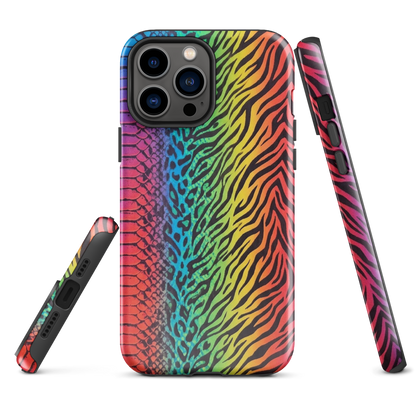 Vibrant Rainbow Snake Skin Leopard & Zebra Print Case for iPhone®