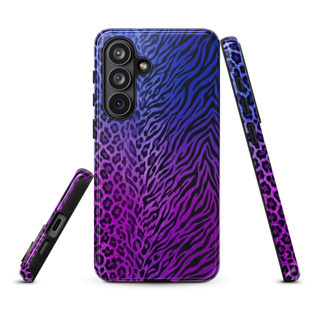 Blue to Purple Zebra & Leopard Print Tough Case for Samsung