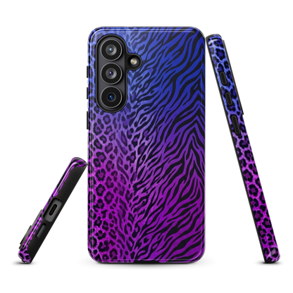 Blue to Purple Zebra & Leopard Print Tough Case for Samsung