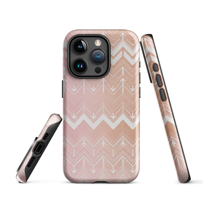 Rose & Brown Chevron Pattern Tough Case for iPhone®