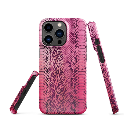 Hot Pink to Light Pink Zebra Print Snap Case for iPhone