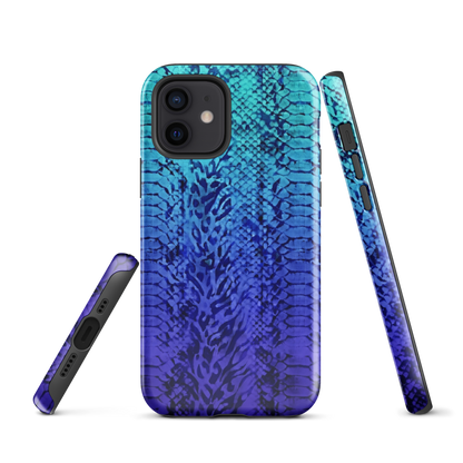 Vibrant Blue Snake & Leopard Print Tough Case for iPhone®