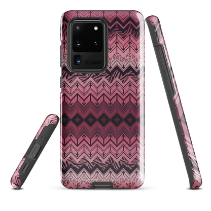 Pink Chevron Pattern Leopard & Zebra Print Tough Case for Samsung