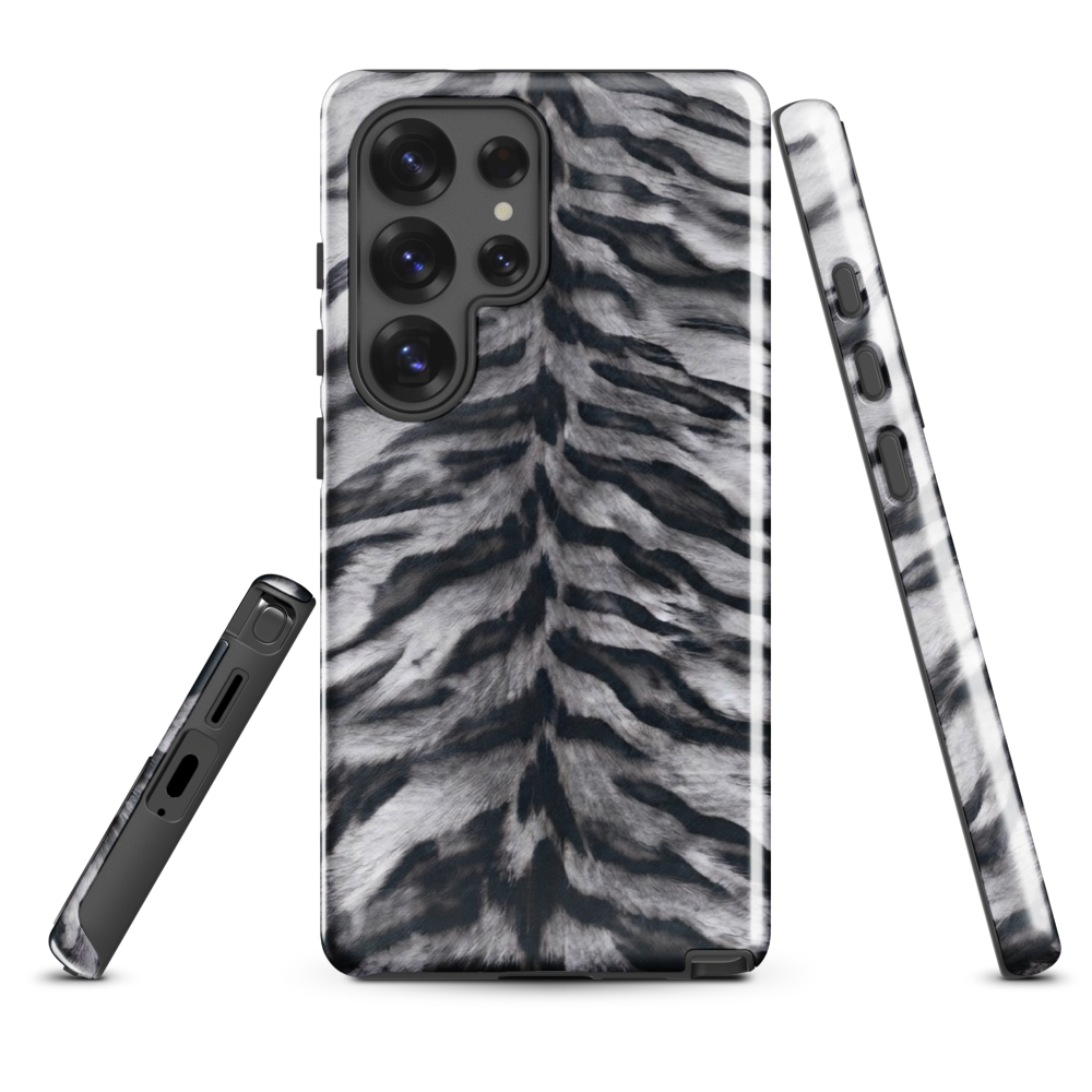 Gray Tiger Print Tough Case for Samsung
