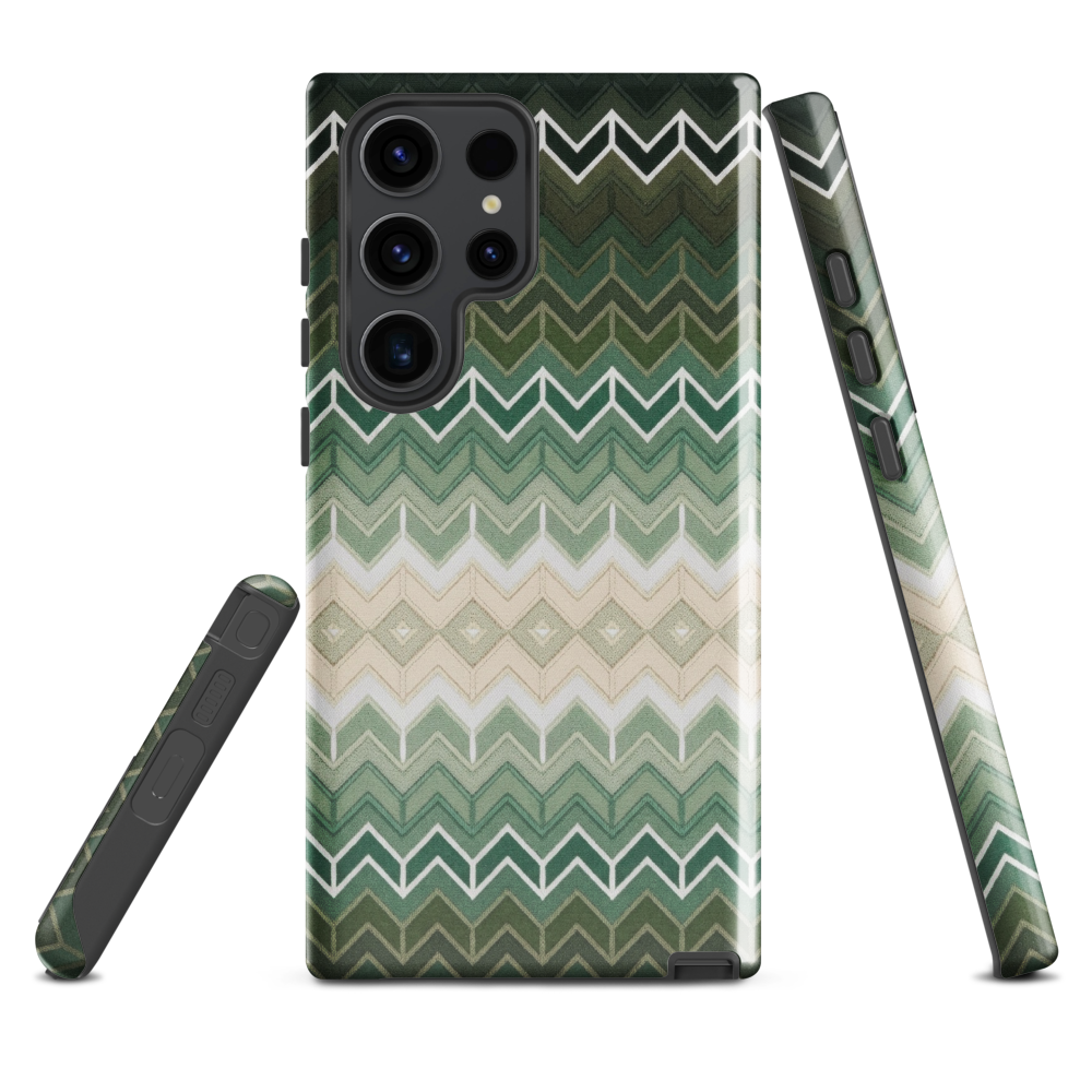 Green Chevron Classic White Pattern Tough Case for Samsung