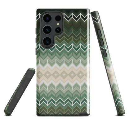 Green Chevron Classic White Pattern Tough Case for Samsung