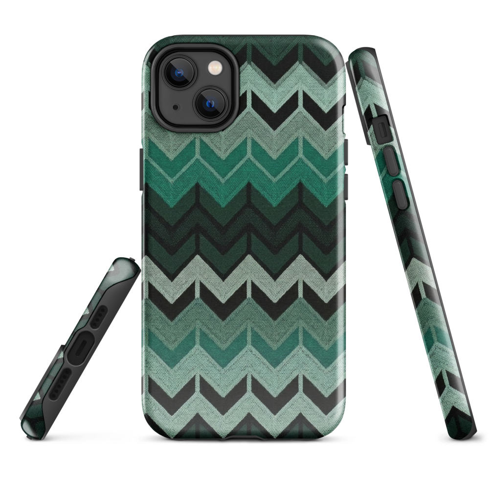 Green Chevron Tough Case for iPhone®