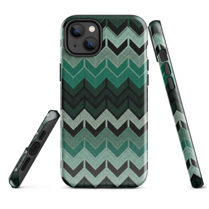 Green Chevron Tough Case for iPhone®