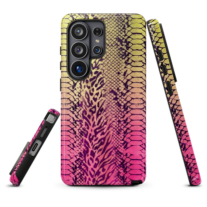 Yellow & Pink Snake Skin & Leopard Print Tough Case for Samsung