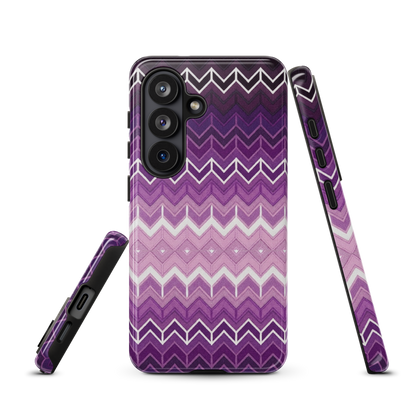 Purple Classic Chevron White Pattern Tough Case for Samsung
