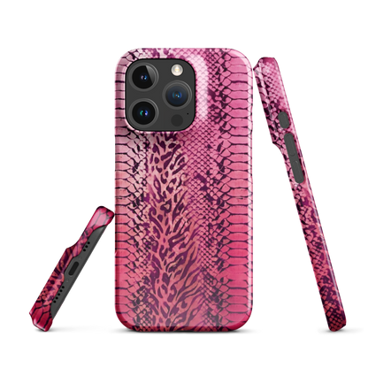 Hot Pink to Light Pink Zebra Print Snap Case for iPhone