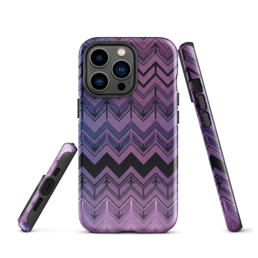 Purple Chevron & Blue Pattern Tough Case for iPhone®
