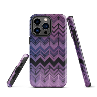 Purple Chevron & Blue Pattern Tough Case for iPhone®