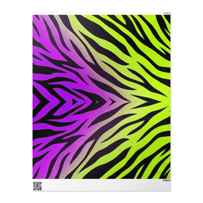 Zebra Print Neon purple and green Y2K inspired Wrapping Papers