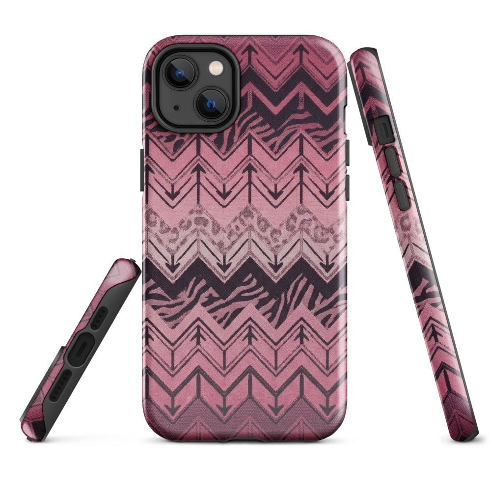 Pink Chevron Zebra & Leopard Print Tough Case for iPhone®