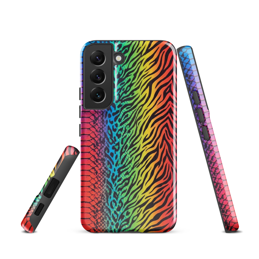 Vibrant Rainbow Snake Skin Zebra & Leopard Print Tough Case for Samsung