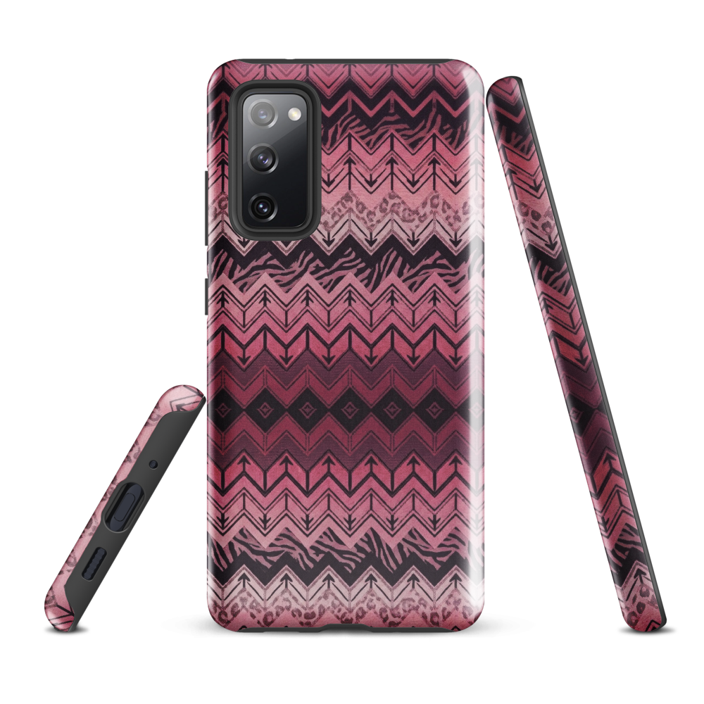 Pink Chevron Pattern Leopard & Zebra Print Tough Case for Samsung