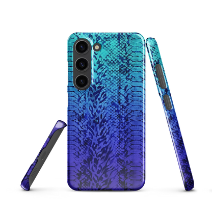 Vibrant Blue Snake & Leopard Print Snap Case for Samsung