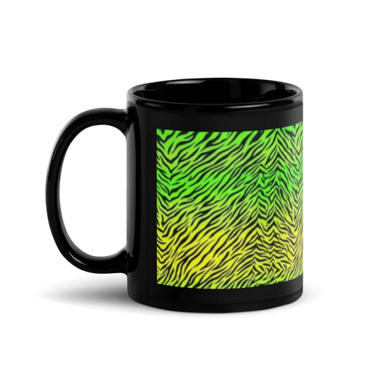 Zebra Print Black Glossy Mug
