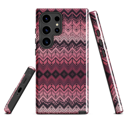 Pink Chevron Pattern Leopard & Zebra Print Tough Case for Samsung
