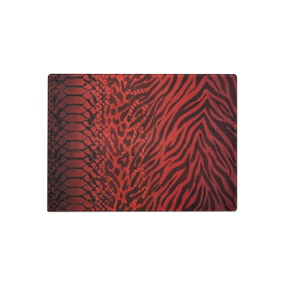 Red Zebra & Leopard Print Glass Cutting Board