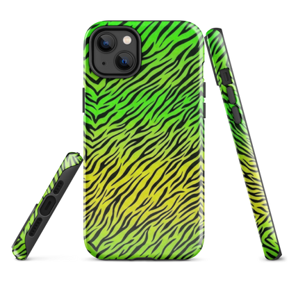 Green & Yellow  Zebra Print Tough Case for iPhone®