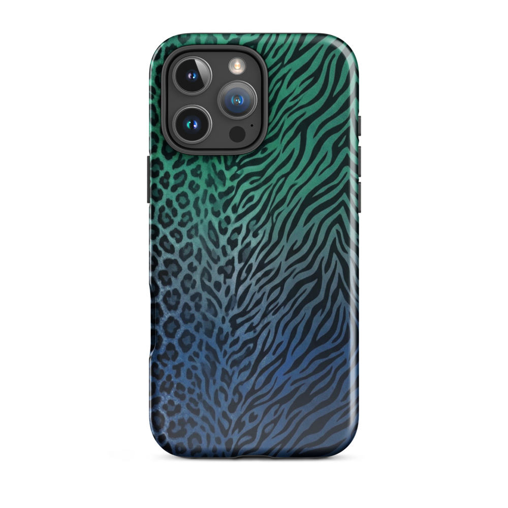 Blue to Teal Zebra & Leopard Print  Tough Case for iPhone®
