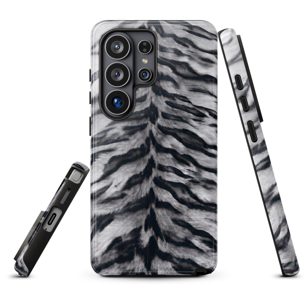 Gray Tiger Print Tough Case for Samsung
