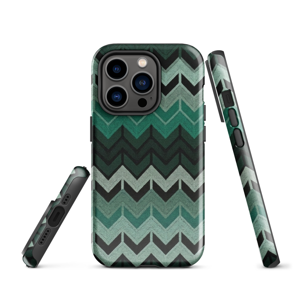 Green Chevron Tough Case for iPhone®