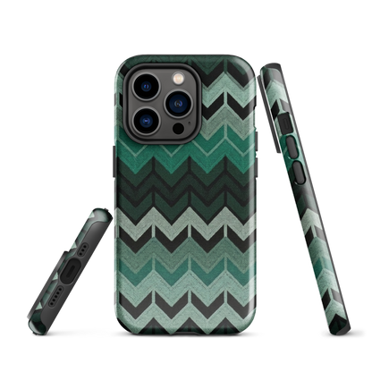 Green Chevron Tough Case for iPhone®