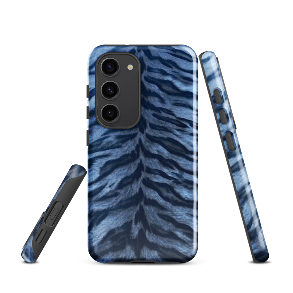 Blue Tiger Print Tough Case for Samsung