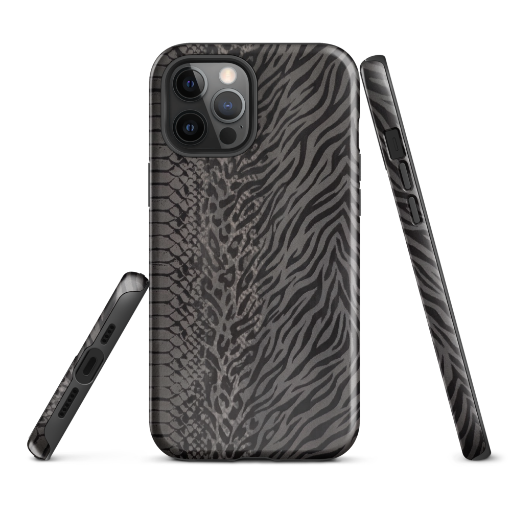 Dark Gray Zebra Print y2k inspired Tough Case for iPhone®