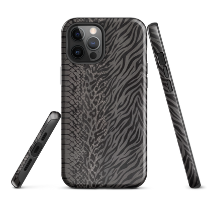 Dark Gray Zebra Print y2k inspired Tough Case for iPhone®