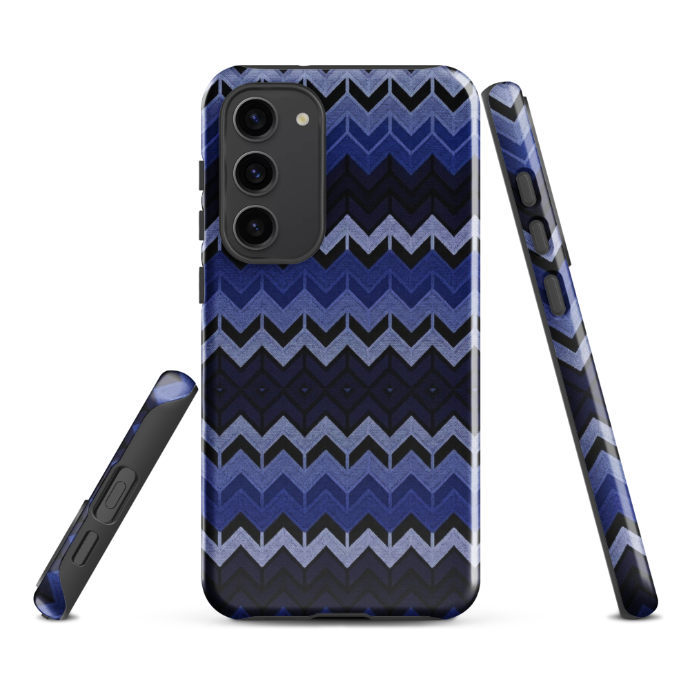 Blue Chevron Pattern Tough Case for Samsung