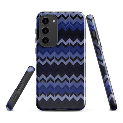 Blue Chevron Pattern Tough Case for Samsung