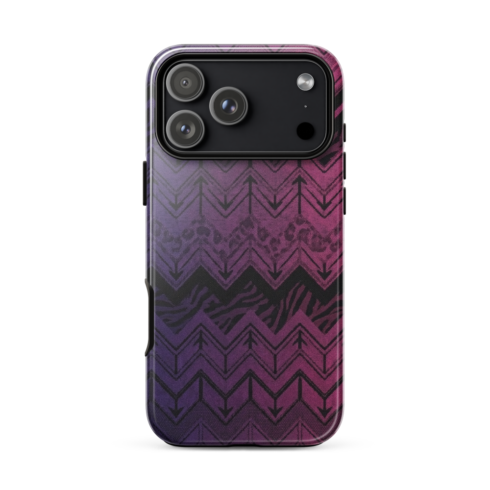 Purple to Pink Chevron Zebra & Leopard Print Tough Case for iPhone®