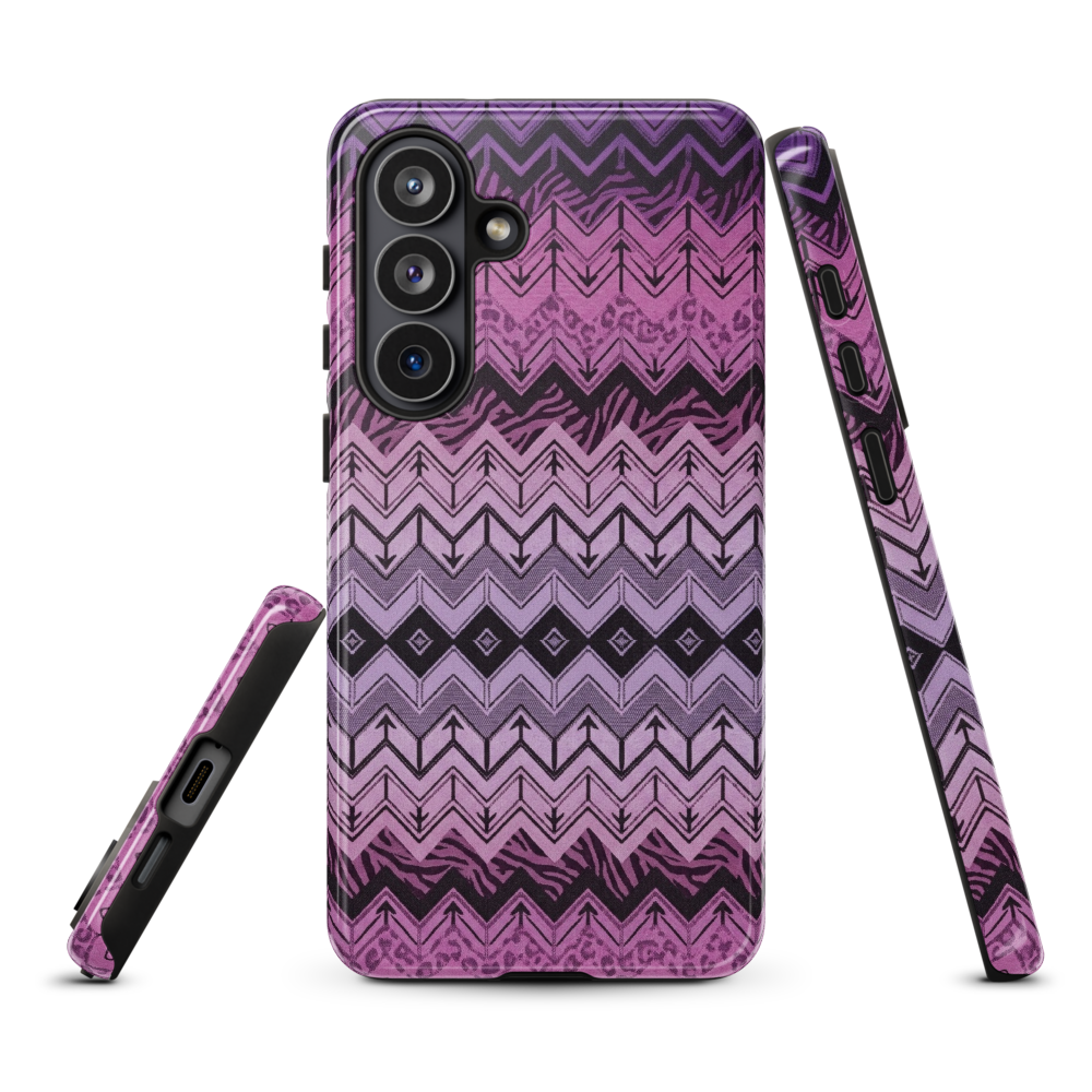 Purple Chevron Zebra & Leopard Print Tough Case for Samsung