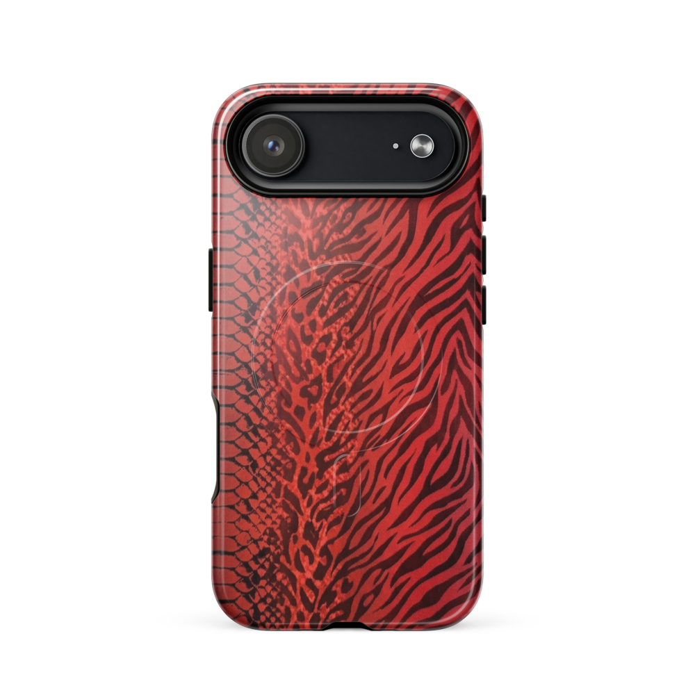 Red Zebra Snake & Leopard Print MagSafe Tough Case for iPhone®
