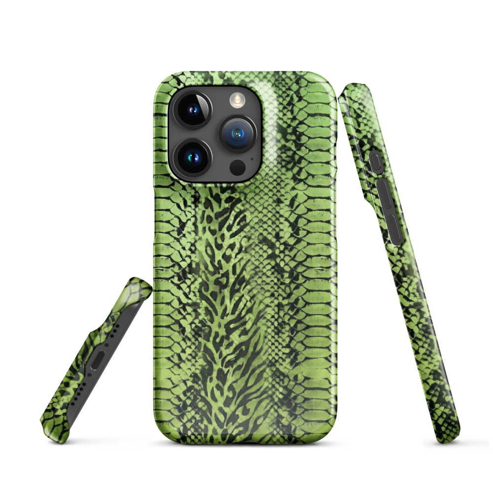Green Snake Leopard & Zebra Print Snap Case for iPhone