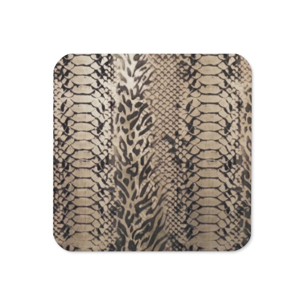 Neutral Snake Skin & Leopard Print Cork-Back Coaster